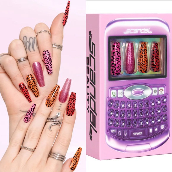 Scandal Leopard accent Press Ons - Picture 1 of 10